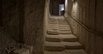 Le grand escalier taillé dans le tuffeau Le grand escalier taillé dans le tuffeau